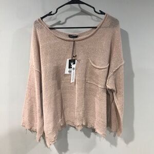 Laurie Belles Easy Days Loose Knit top VeryJ - Tan - Large